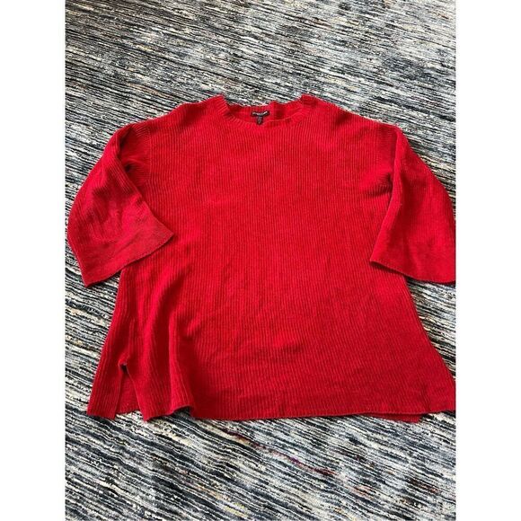 Eileen Fisher Red Pullover Sweater Flare Sleeve Womens plus Size 1X - Picture 7 of 9